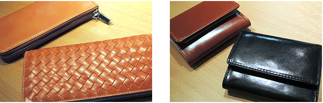 英国製ブライドルレザーとイタリア・オリーチェ社製の三つ折り財布